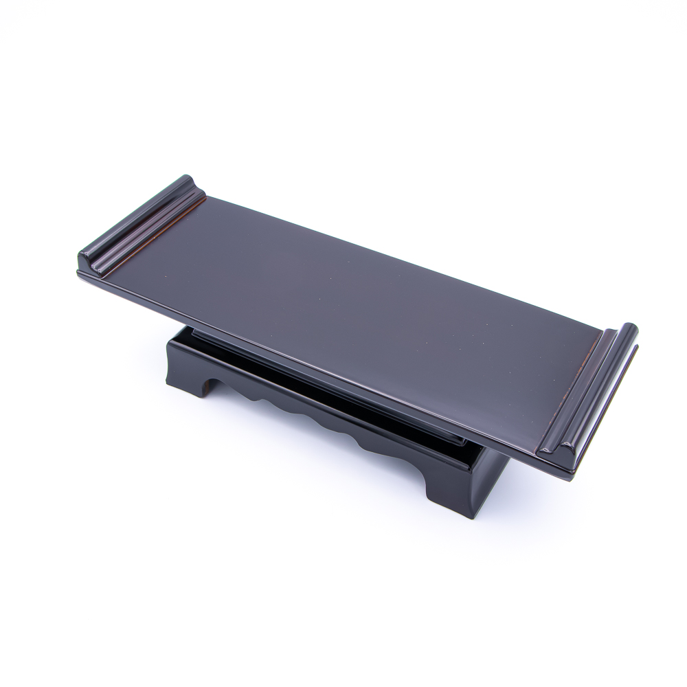 仏茶器台 プラスチック 黒檀調 7.5寸 22cm×7.5cm×7cm 天目台 創価学会